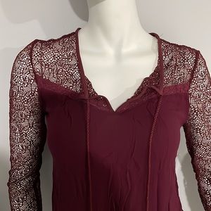 GARAGE crochet lace long sleeve top Size Medium